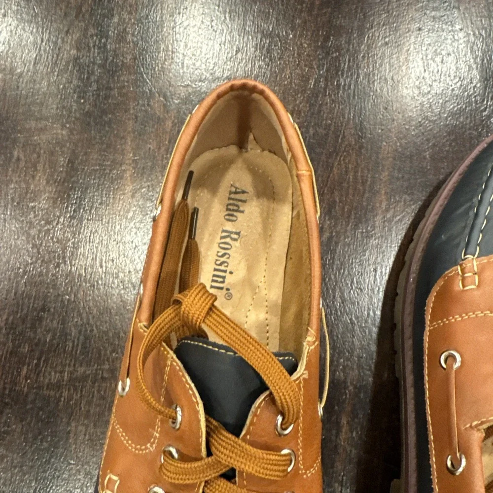 Aldo Rossini Boat Shoe in Brown/navy‎ [Size 11 or Euto 44]